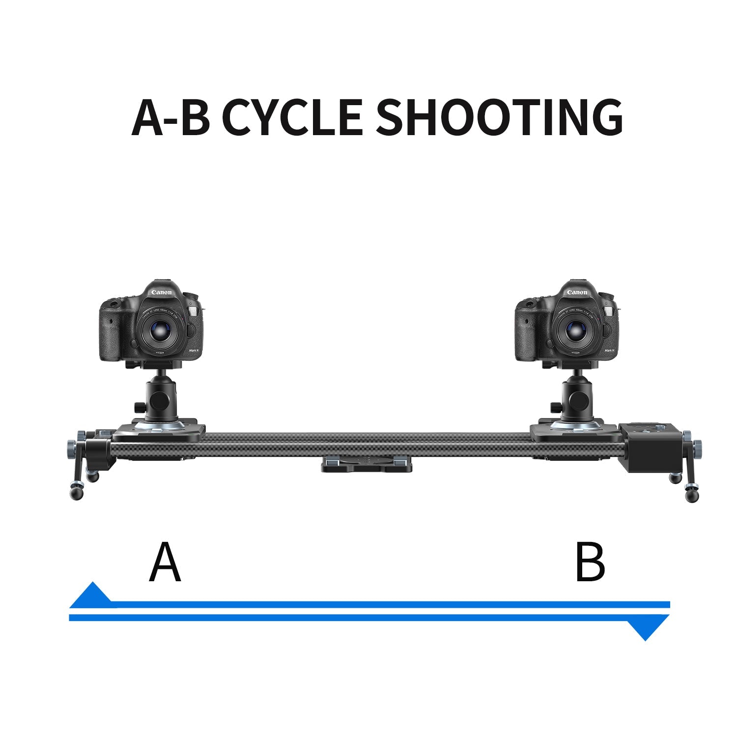 GVM Professional Brushless 2 Axis Carbon Fiber Motorized Camera Slider (32
