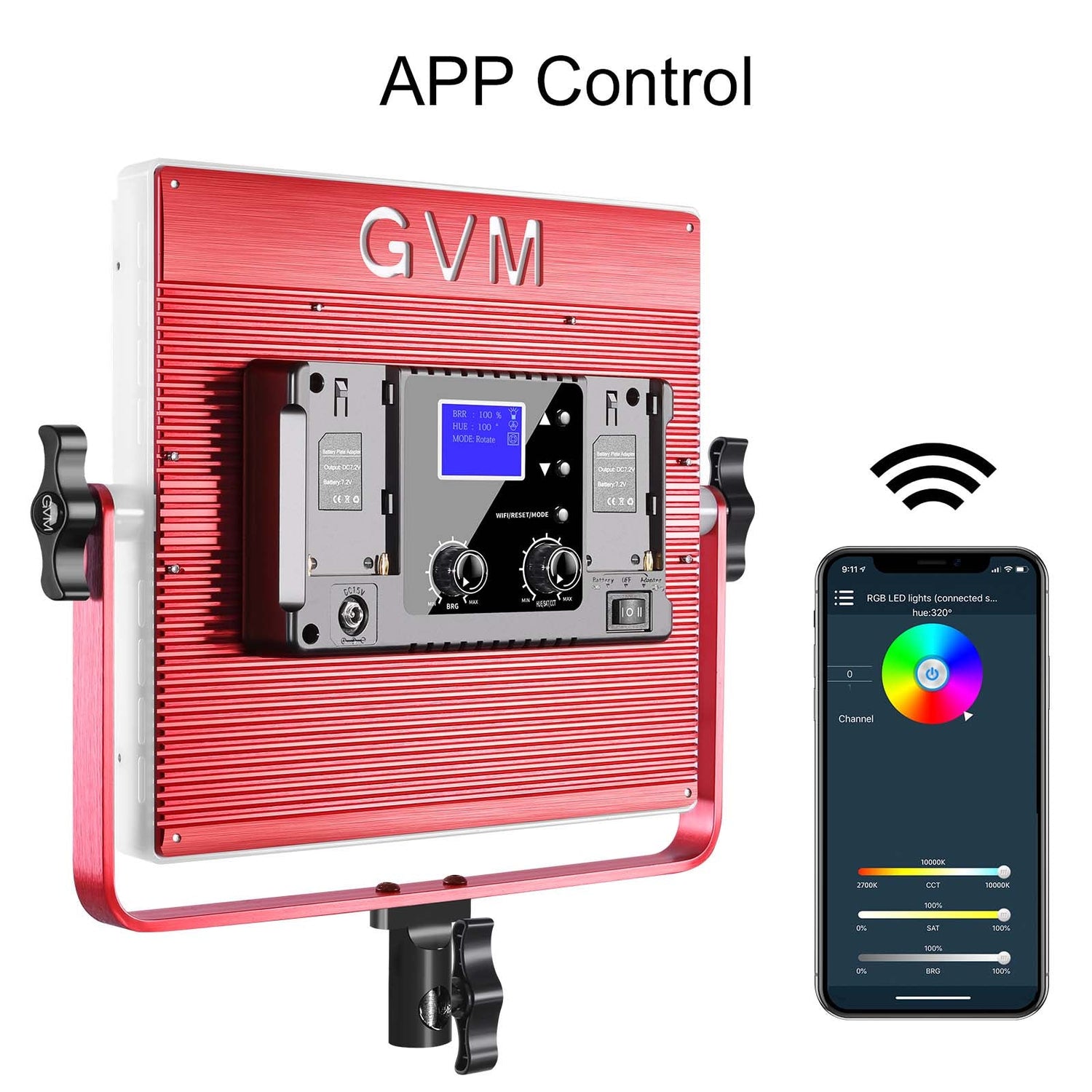 GVM R50R288 50W High Power Soft Light Bi-Color & RGB Video Light 2-Light-Kit - GVMLED