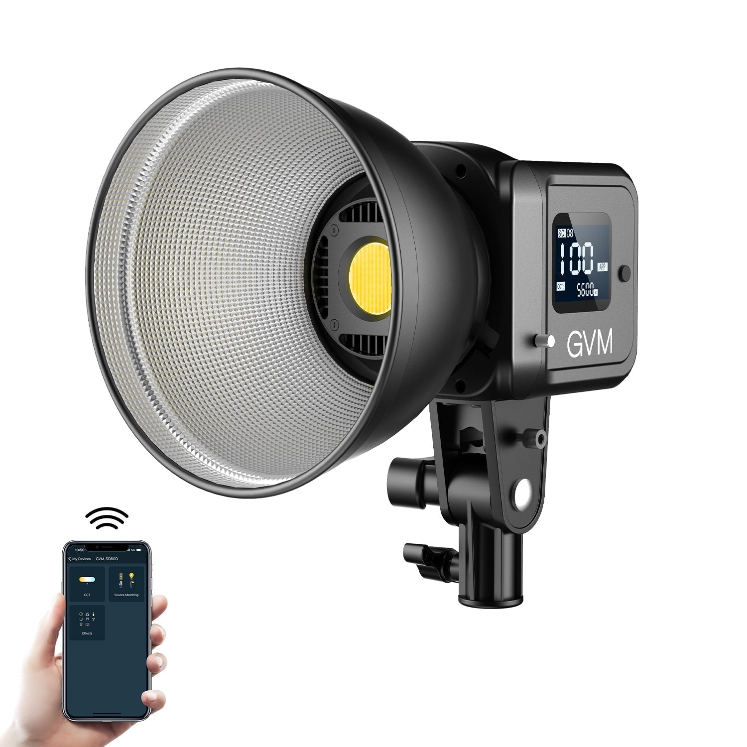 GVM SD80D 80w Bi-Color Spoltlight Daylight 3 kits(battery NPF 750) - GVMLED