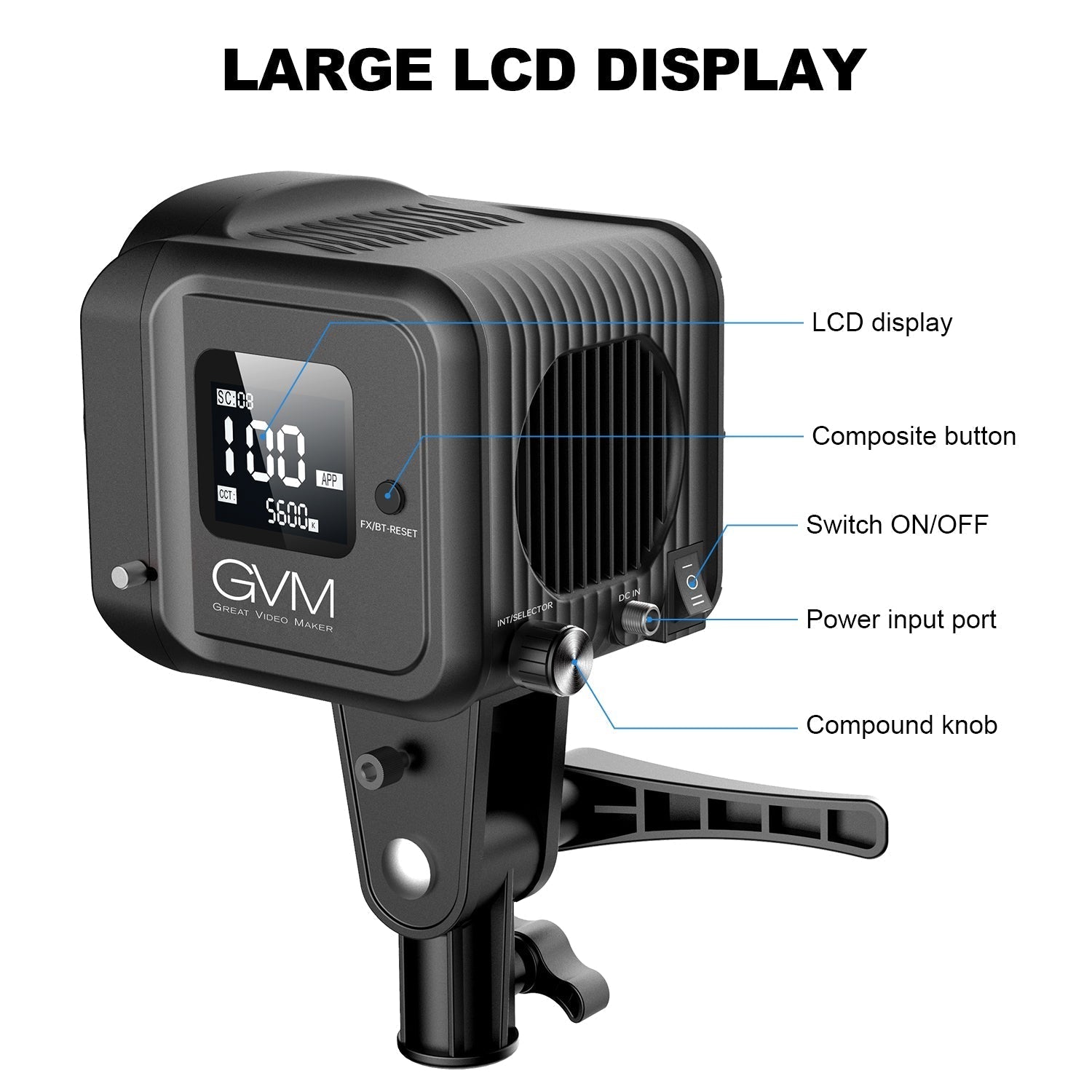 GVM SD80D 80w Bi-Color Spoltlight Daylight 3 kits(battery NPF 750) - GVMLED