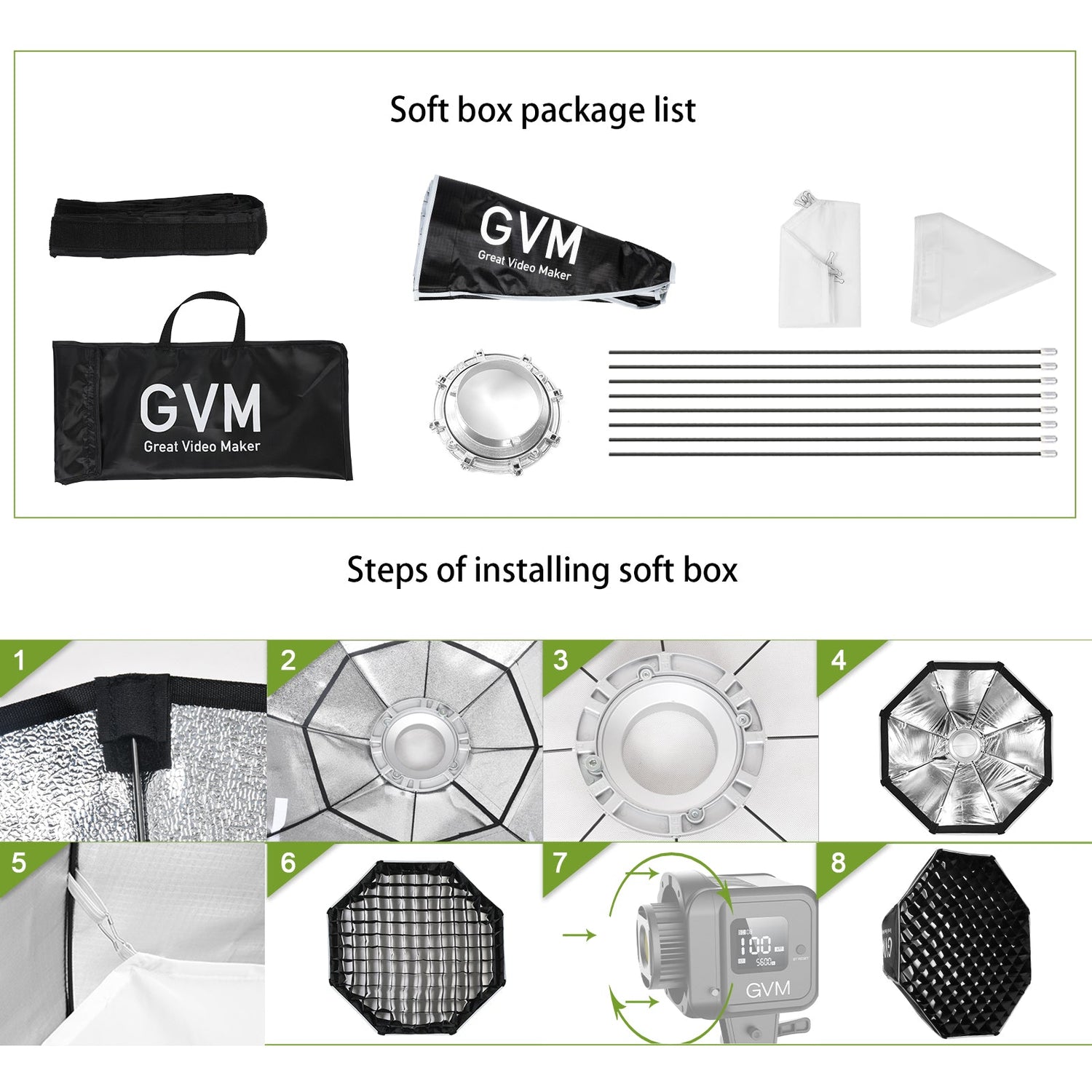 GVM Softbox for P80S/G100W Series LED Lights (22