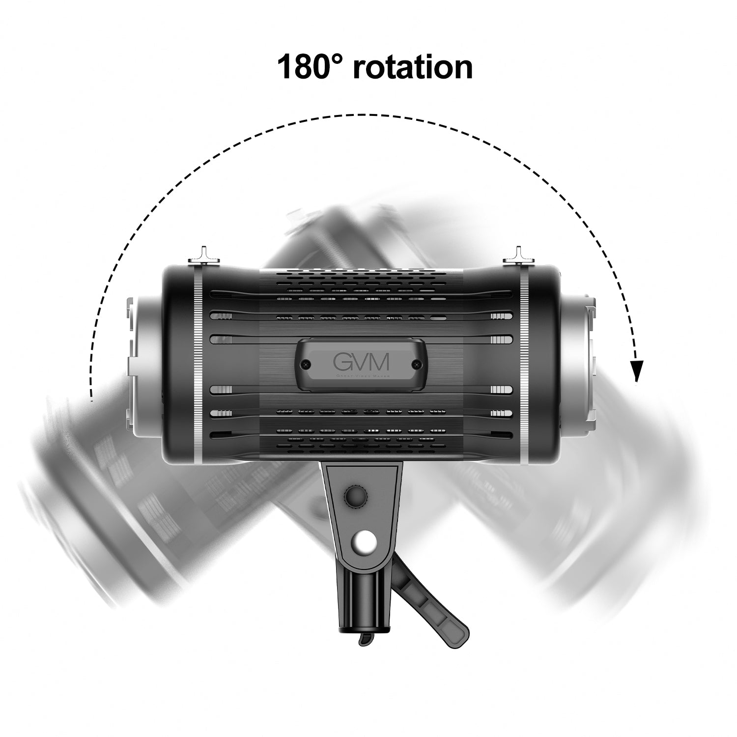 GVM-ST100R 100W Led Video Light RGB+Bi-Color Double Sided Daylight Balanced COB Light 77600 lux/0.5m CRI97+ 12 Built-in Lighting Effects App Control 2700K-7500K Photography Lighting - GVMLED