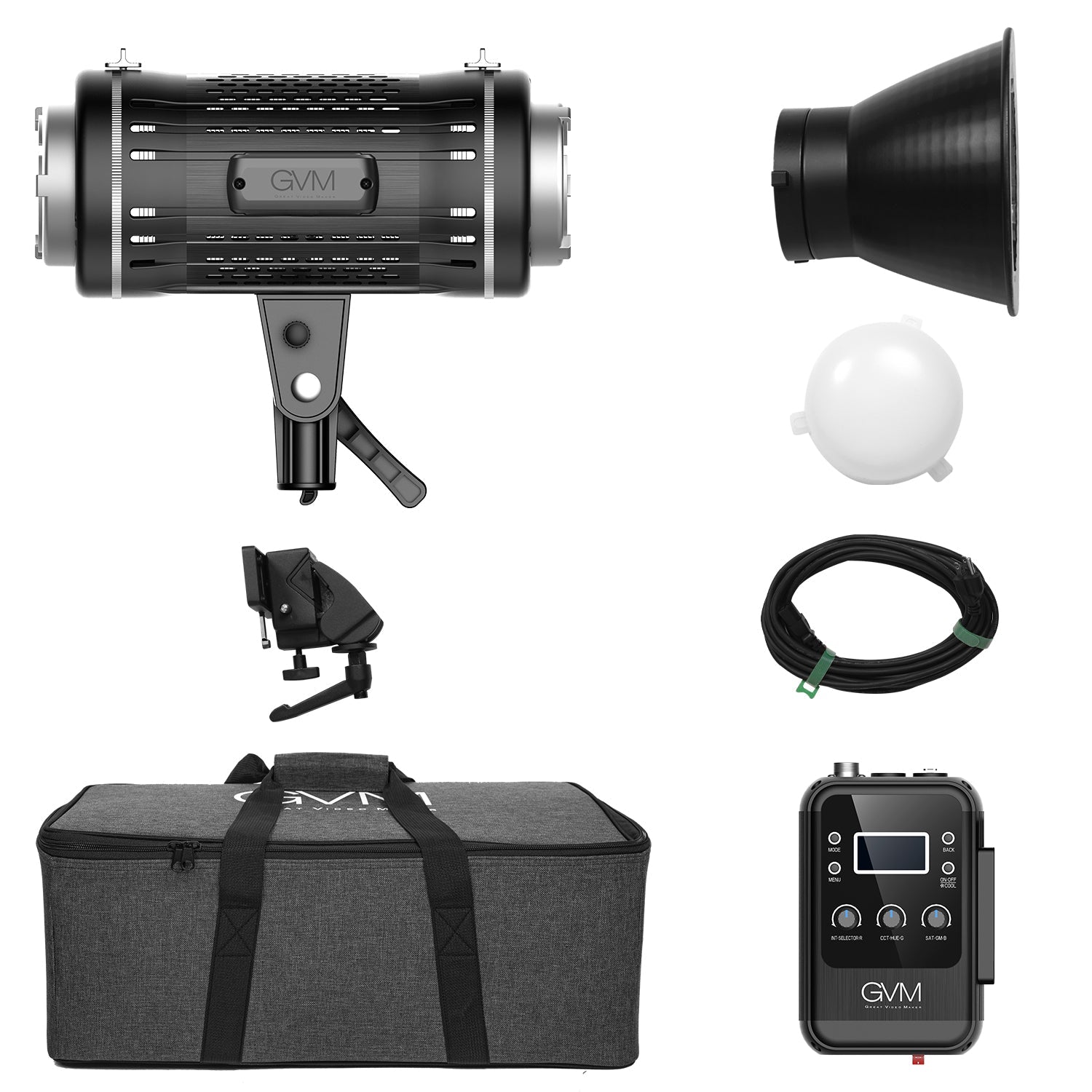 GVM-ST100R 100W Led Video Light RGB+Bi-Color Double Sided Daylight Balanced COB Light 77600 lux/0.5m CRI97+ 12 Built-in Lighting Effects App Control 2700K-7500K Photography Lighting - GVMLED