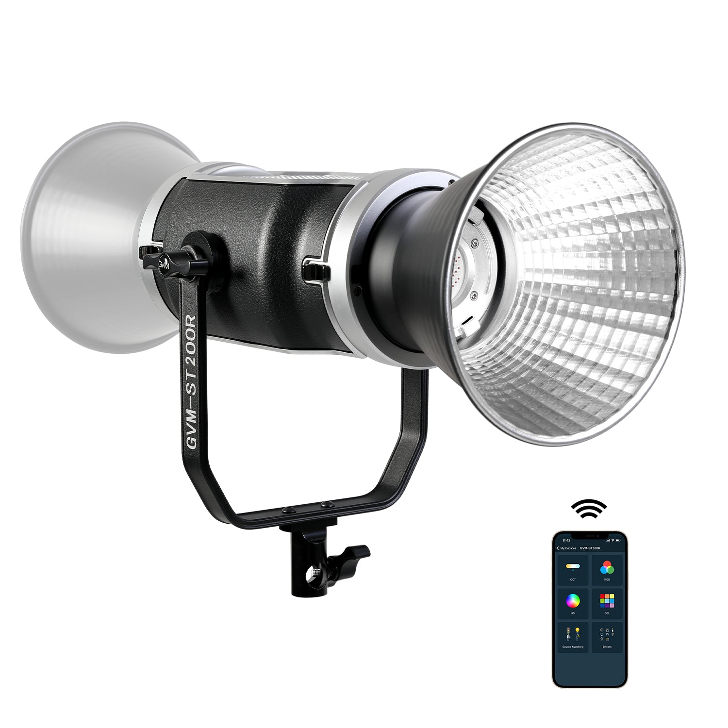 GVM-ST200R 200W Led Video Light RGB+Bi-Color Double Sided Daylight Balanced COB Light - GVMLED