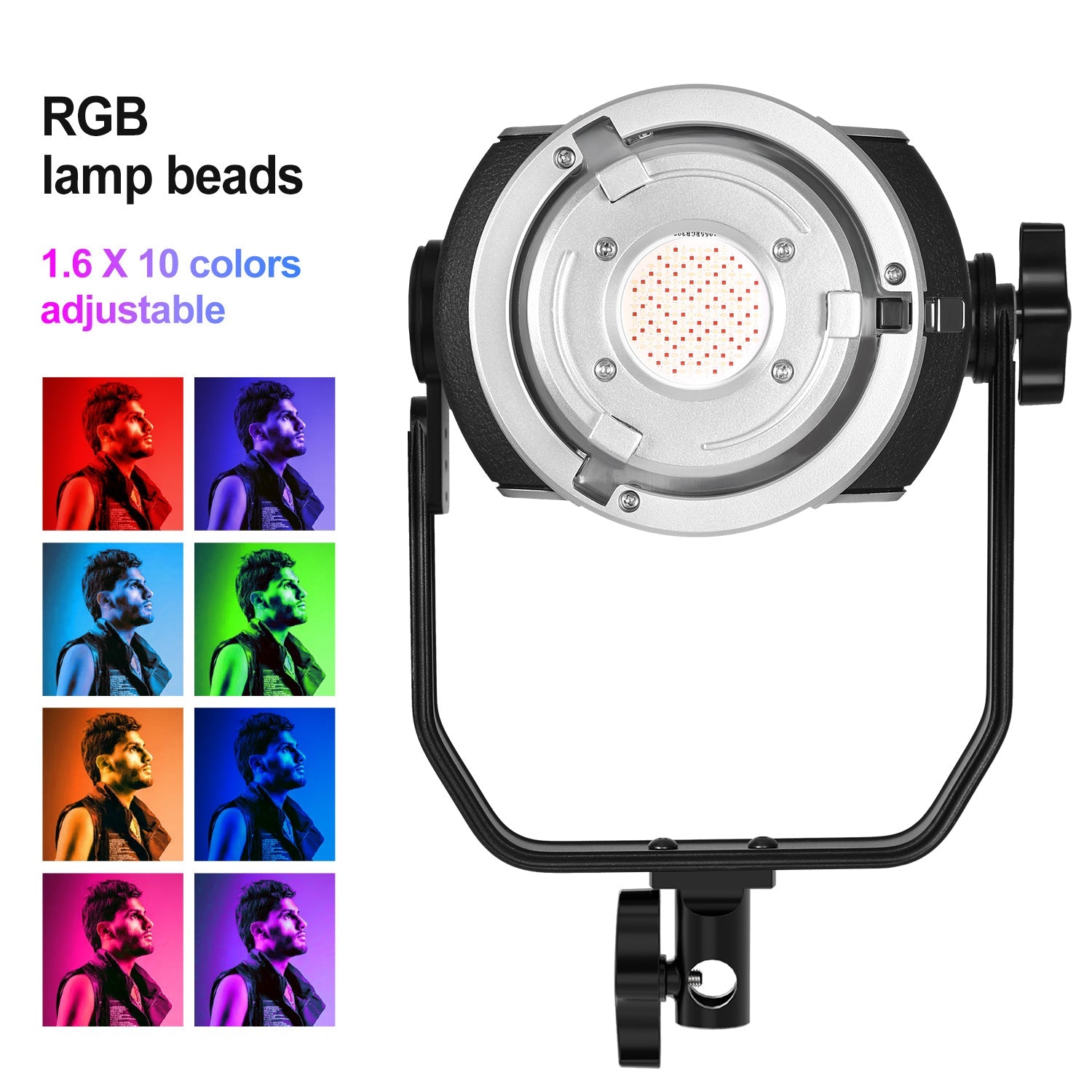 GVM-ST300R 300W Led Video Light RGB+Bi-Color Double Sided Daylight Balanced COB Light - GVMLED