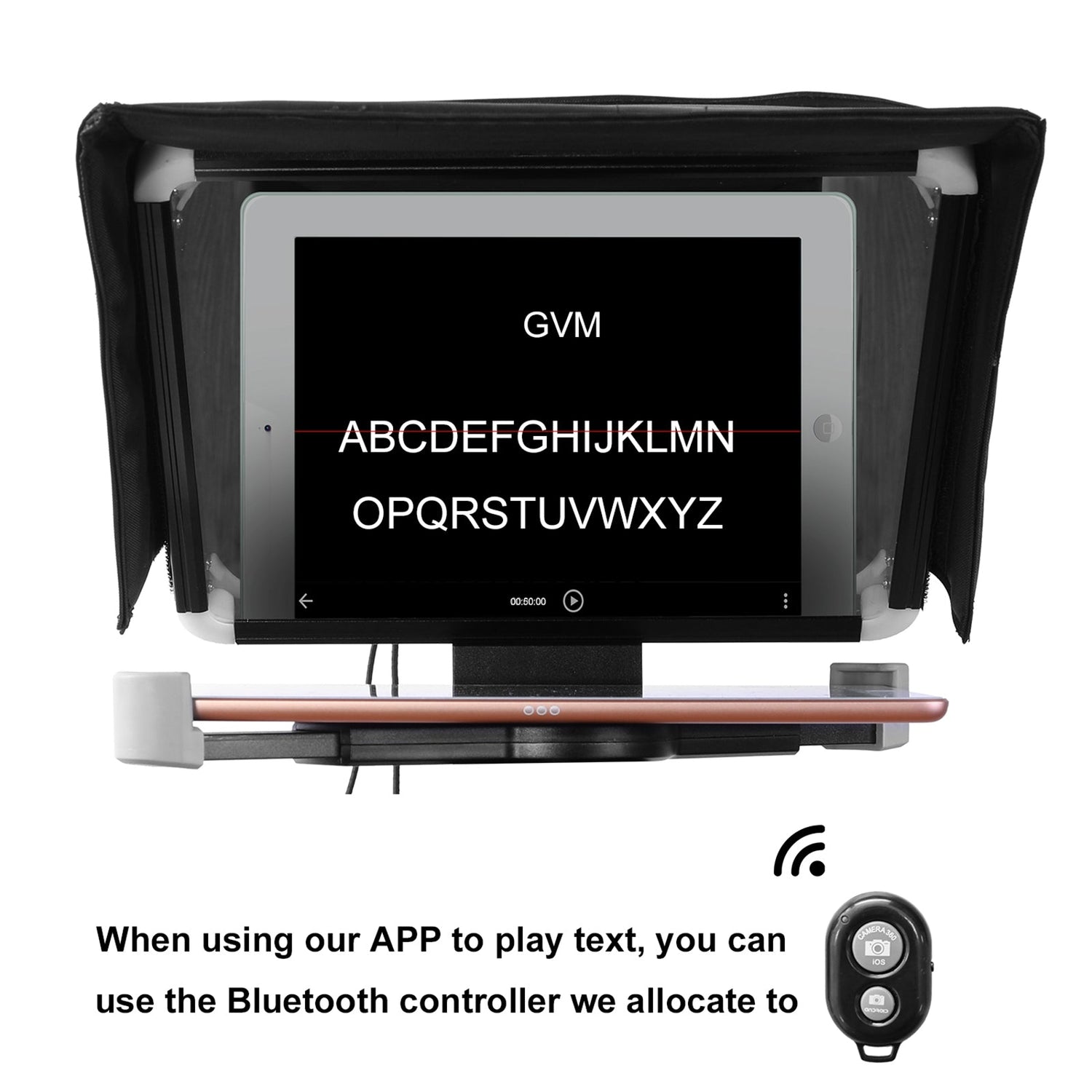GVM TQ-M Teleprompter for iPad Tablet & Smartphone with Bluetooth APP Control - GVMLED