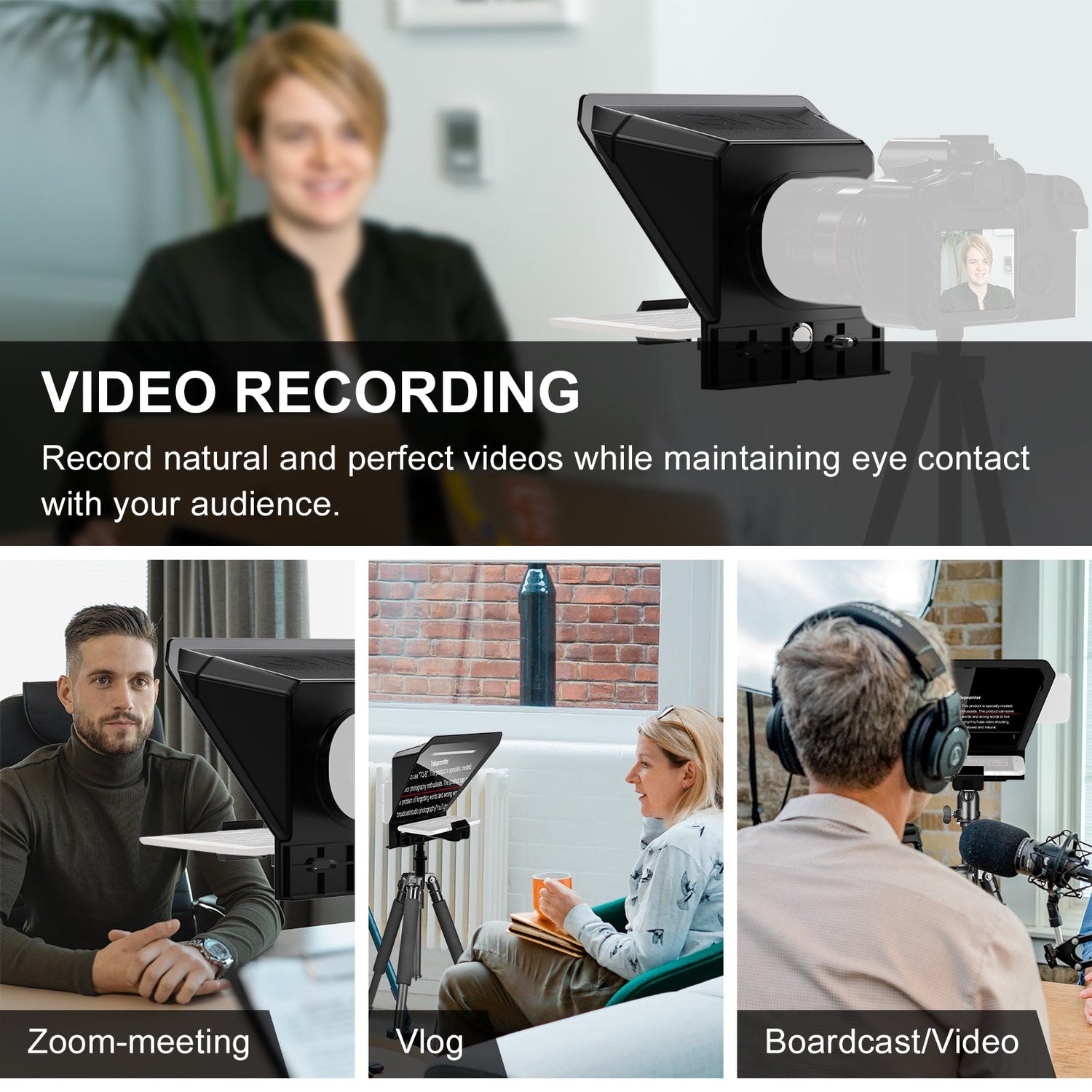 GVM TQ-S Teleprompter for iPad Tablet & Smartphone with Bluetooth APP Control - GVMLED