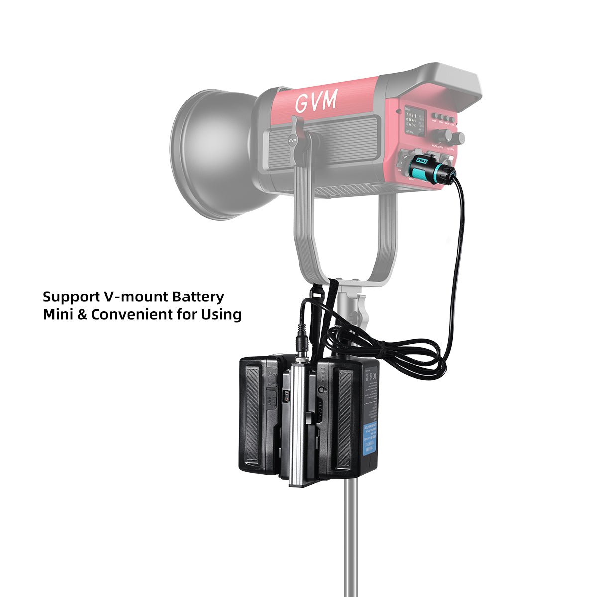 GVM V-Mount Battery Plate Adapter for PRO-SD200B LED Lights - GVMLED