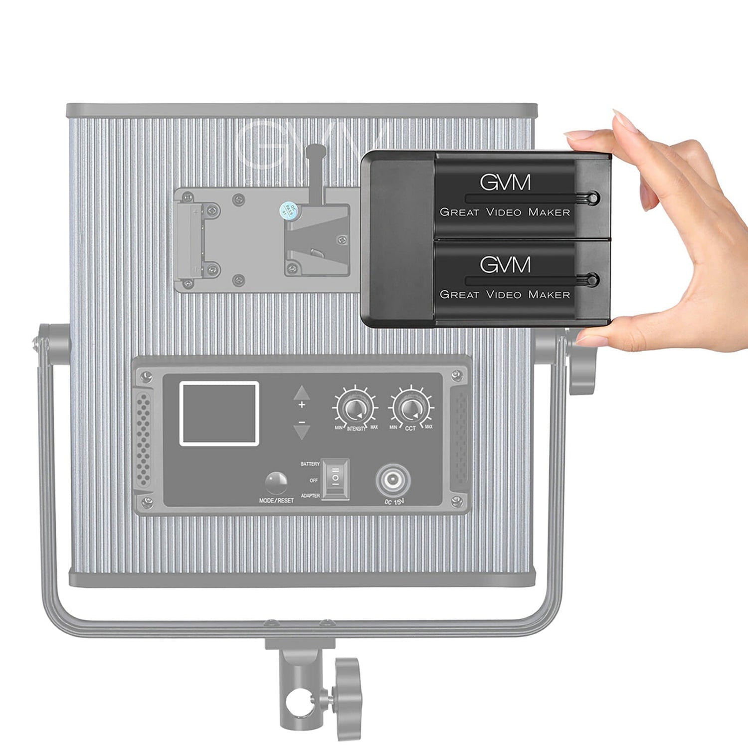 GVM-VM-F970 6600mAh Li-ion Batteries with Dual Charger and V-Mount Adapter - GVMLED