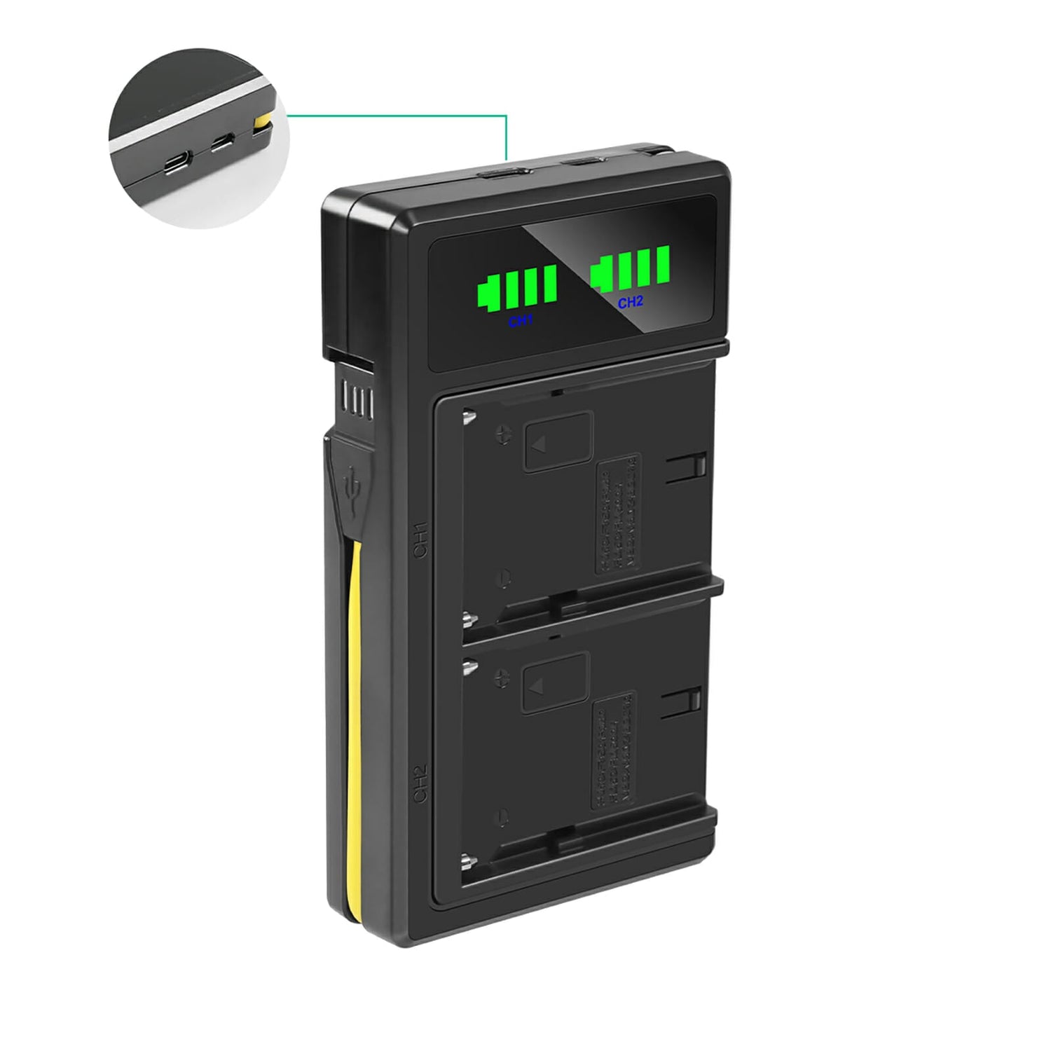 GVM-VM-F970 6600mAh Li-ion Batteries with Dual Charger and V-Mount Adapter - GVMLED