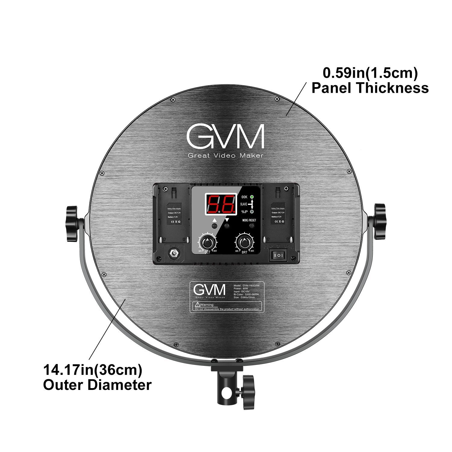 GVM Y60D256 Bi-Color LED Video Edge Light (15