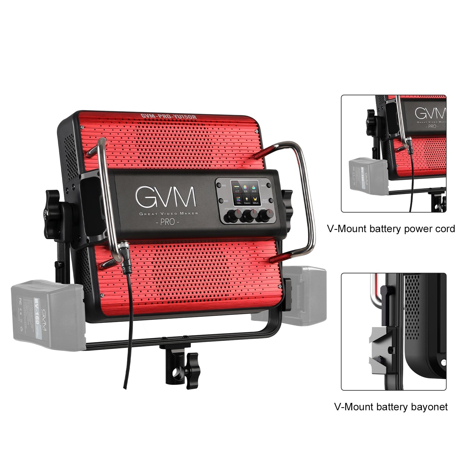 GVM YU150R PRO LED Video Light Board RGB & Bi-Color Studio Light 3 Kits - GVMLED