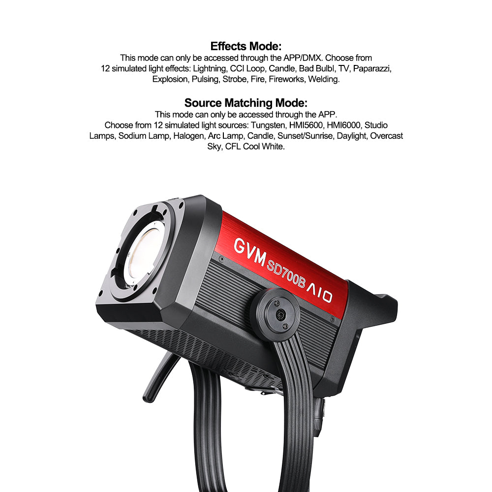 GVM SD700B AIO 700W Bi-Color Integrated Spotlight