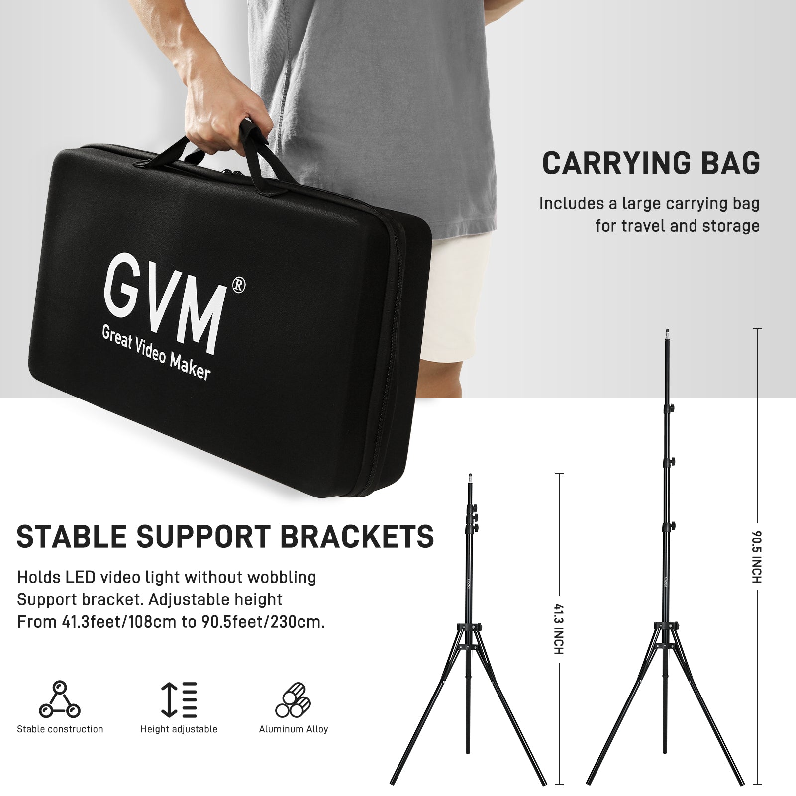 GVM RGB LED Video Light with Lighting Kits, 680RS 50W Led Panel Light with Bluetooth Control, 2 Packs Photography Lighting for YouTube Studio, Video Shooting, Gaming, Streaming, Conference - GVM