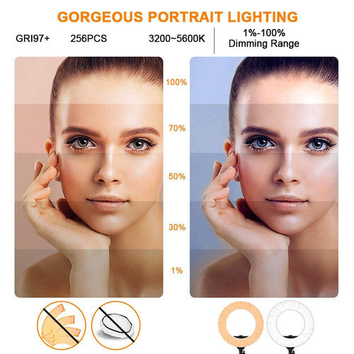 GVM-18S 55W High Power Bi-Color LED Ring Light Kit (18