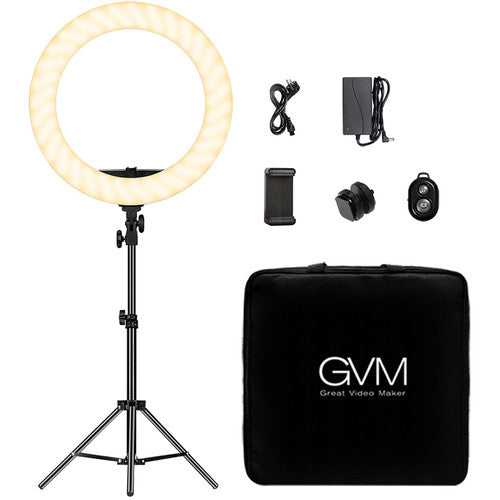 GVM-18S 55W High Power Bi-Color LED Ring Light Kit (18