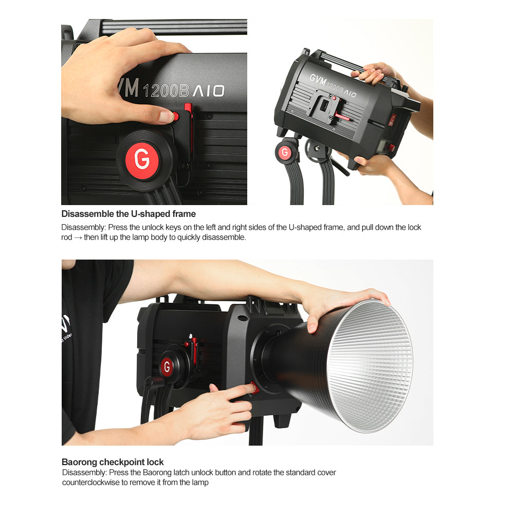 GVM 1200B AIO 1200W Bi-Color Integrated Spotlight - GVM