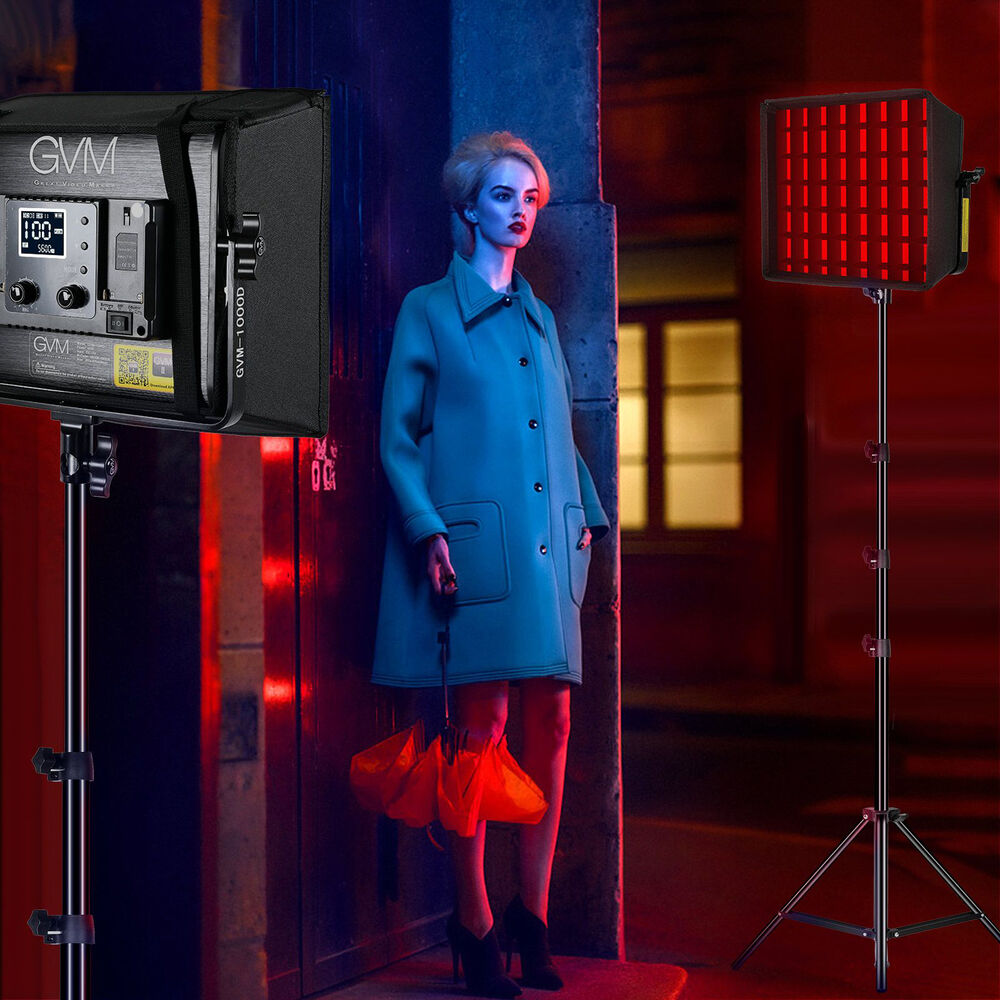 GVM-1000D 45W Bi-Color & RGB Video Light(3-Light Kit) - GVM