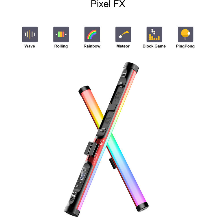 GVM RGB Tube Light with Softbox, 2 Packs 25W Handheld Wand Light, 24