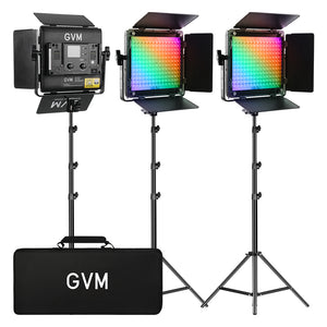 GVM-800D-III 40W Bi-color and RGB Video Panel Light(3-Light Kit)