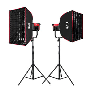 GVM PRO-SD300B 300W Bi-Color Monolight V-mount Mesh Bluetooth with softbox and light stand(2-Lights kit)