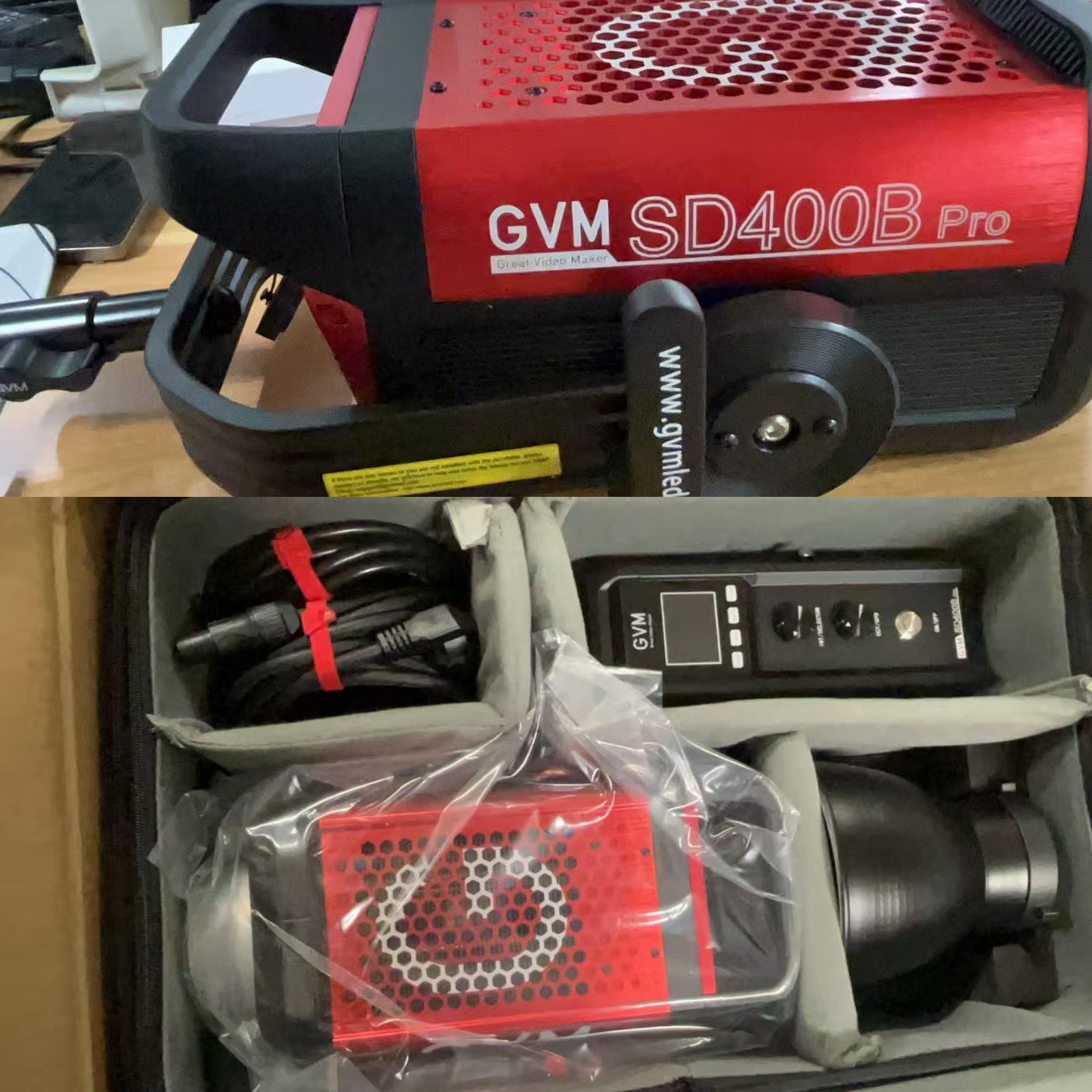 GVM PRO-SD400B 400W Waterproof Bi-Color Monolight(V-mount & Mesh Bluetooth)（Open Box） - GVM