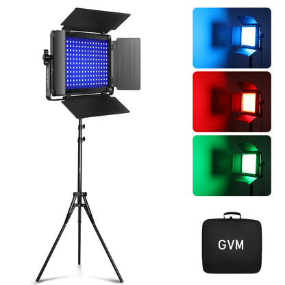GVM RGB LED Video Light with Lighting Kits, 680RS 50W Led Panel Light with Bluetooth Control, 1 Packs Photography Lighting for YouTube Studio, Video Shooting, Gaming, Streaming, Conference(Buy One Get One Free)