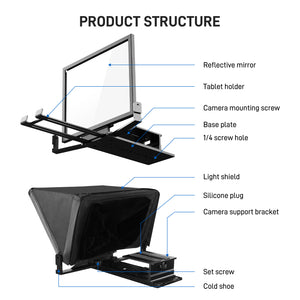 GVM Teleprompter TQ-MB for Tablets & Smartphones with Remote Control
