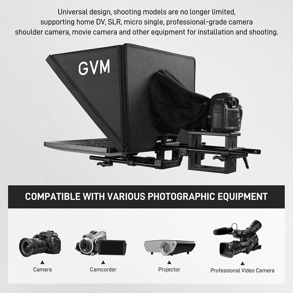 Gvm Teleprompter Travel Kit With 18.5 Android All In One Monitor And Flight Case