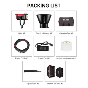 GVM PRO-SD200B 200W Bi-Color Mesh Bluetooth Monolight（2-Light kit）