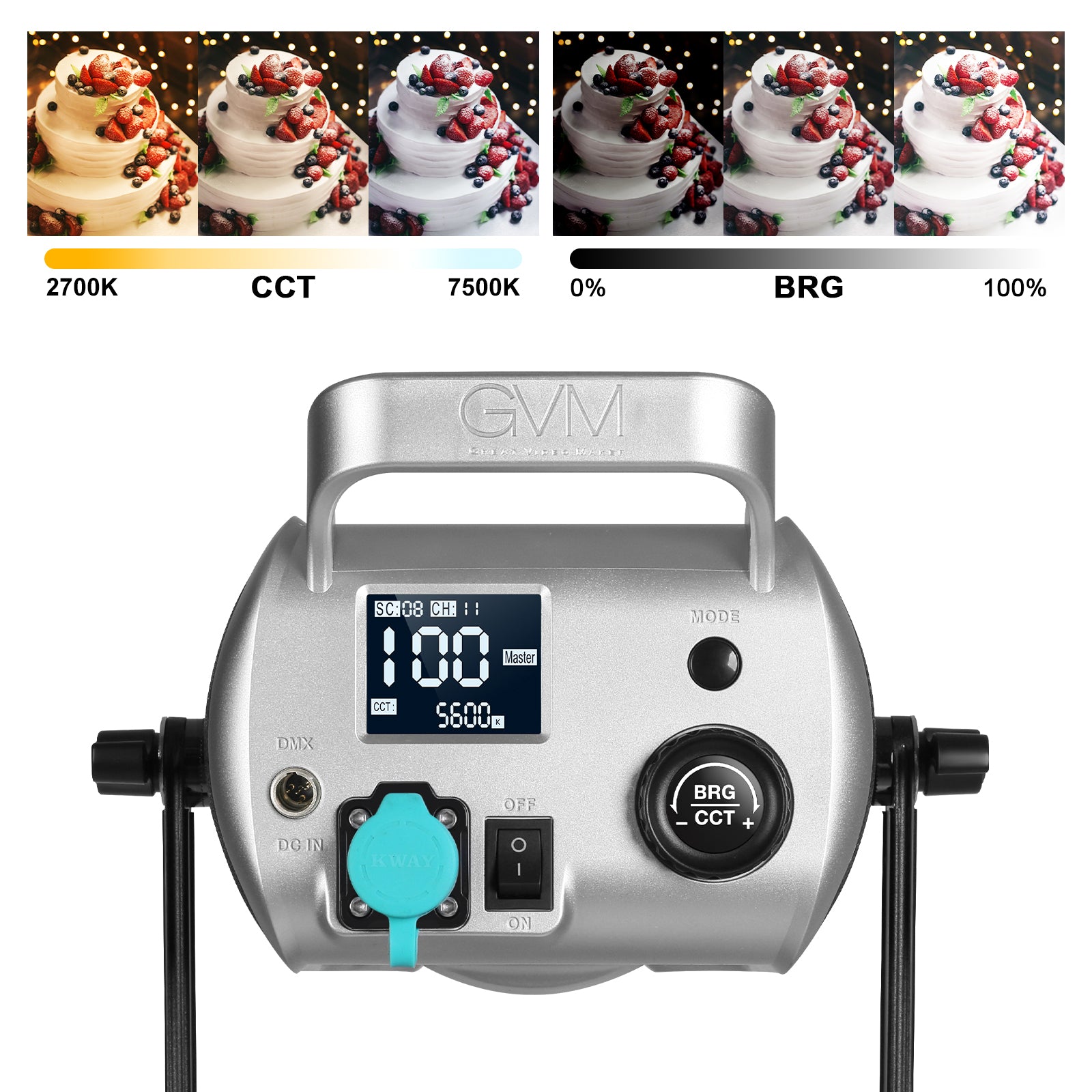 GVM SD300D Bi-Color LED Video Spotlight Kit with Stand and Lantern Softbox - GVM