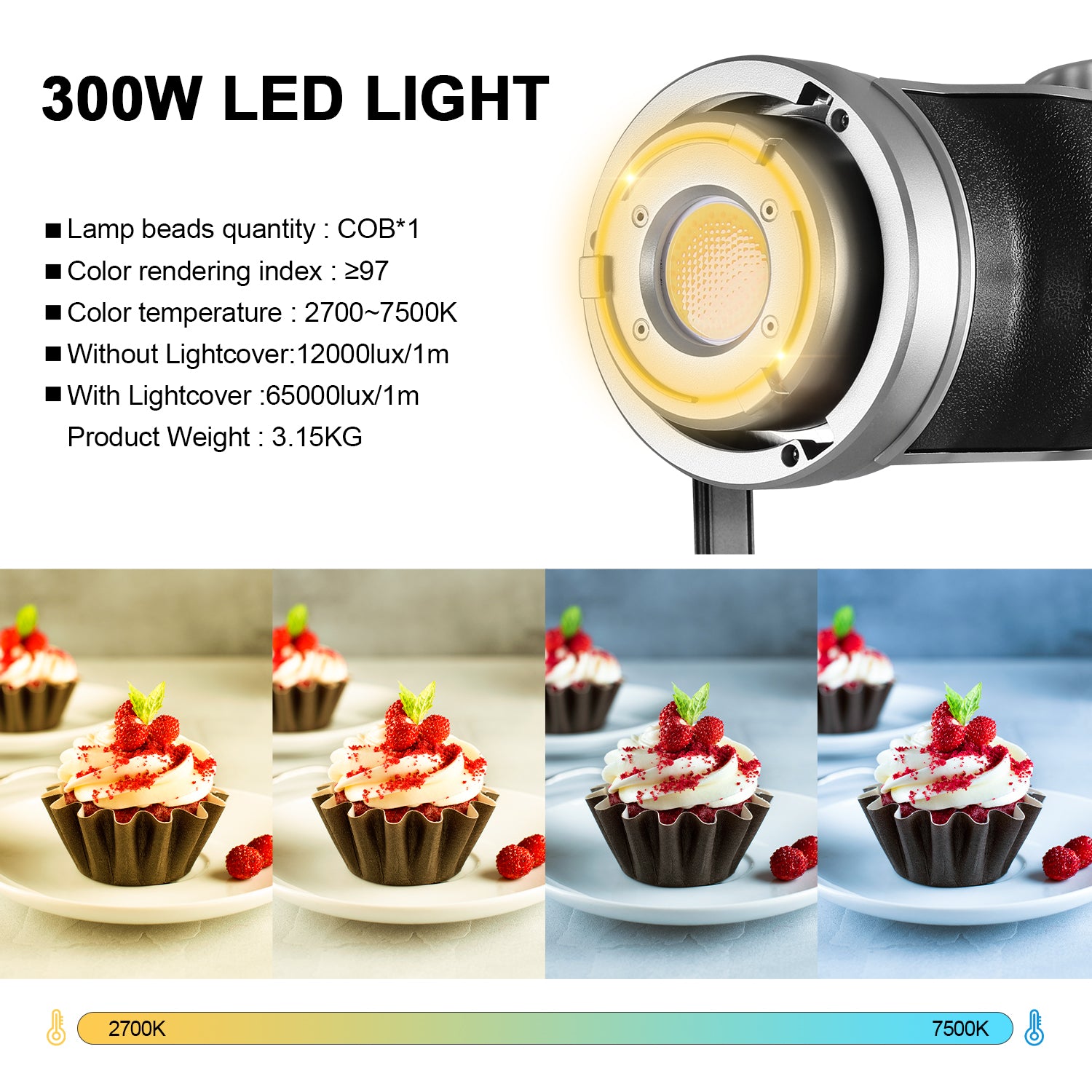 GVM SD300D Bi-Color LED Video Spotlight Kit with Stand and Lantern Softbox