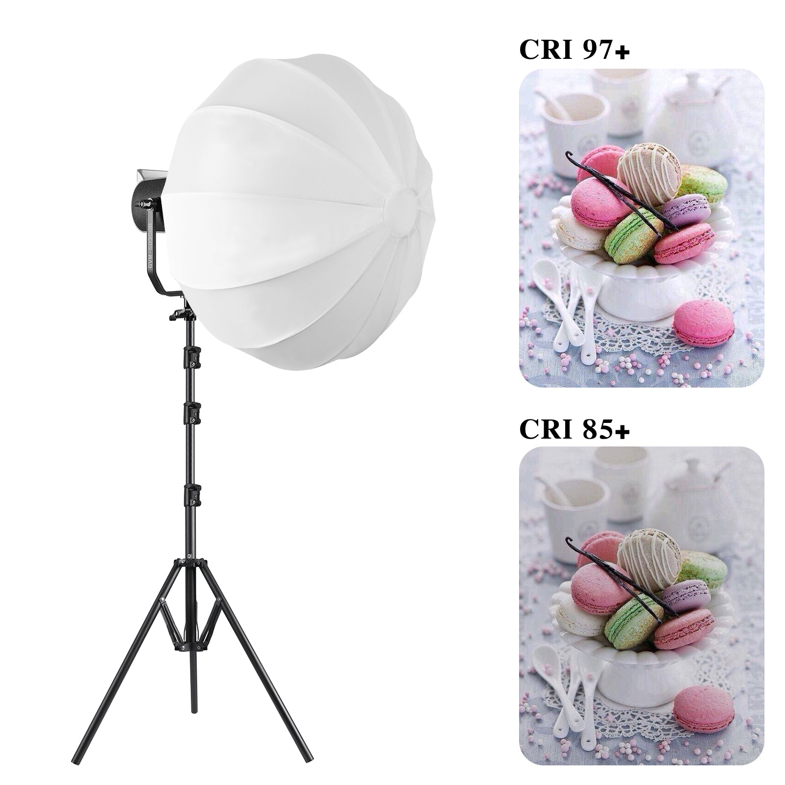 GVM SD300D Bi-Color LED Video Spotlight Kit with Stand and Lantern Softbox - GVM