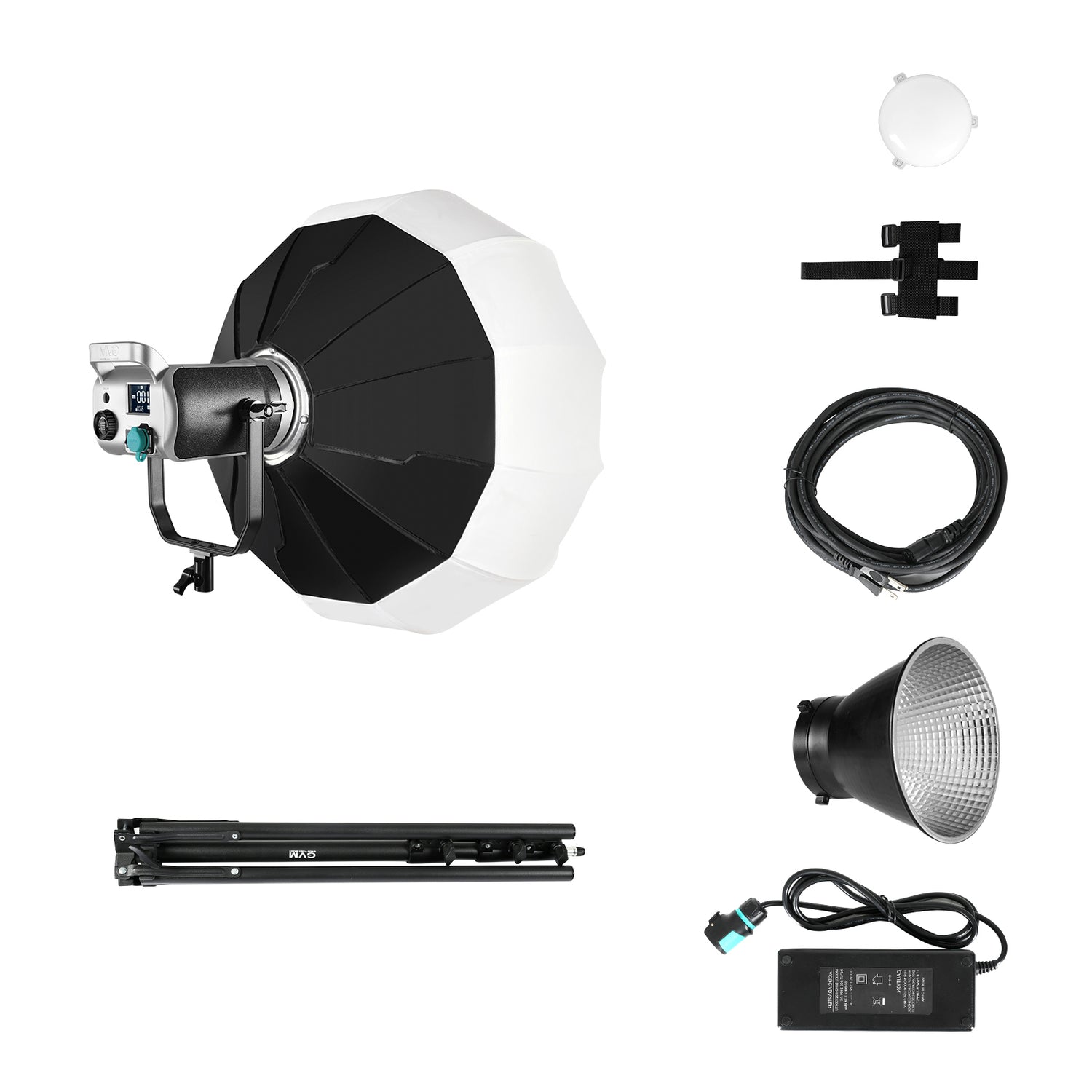 GVM SD300D Bi-Color LED Video Spotlight Kit with Stand and Lantern Softbox