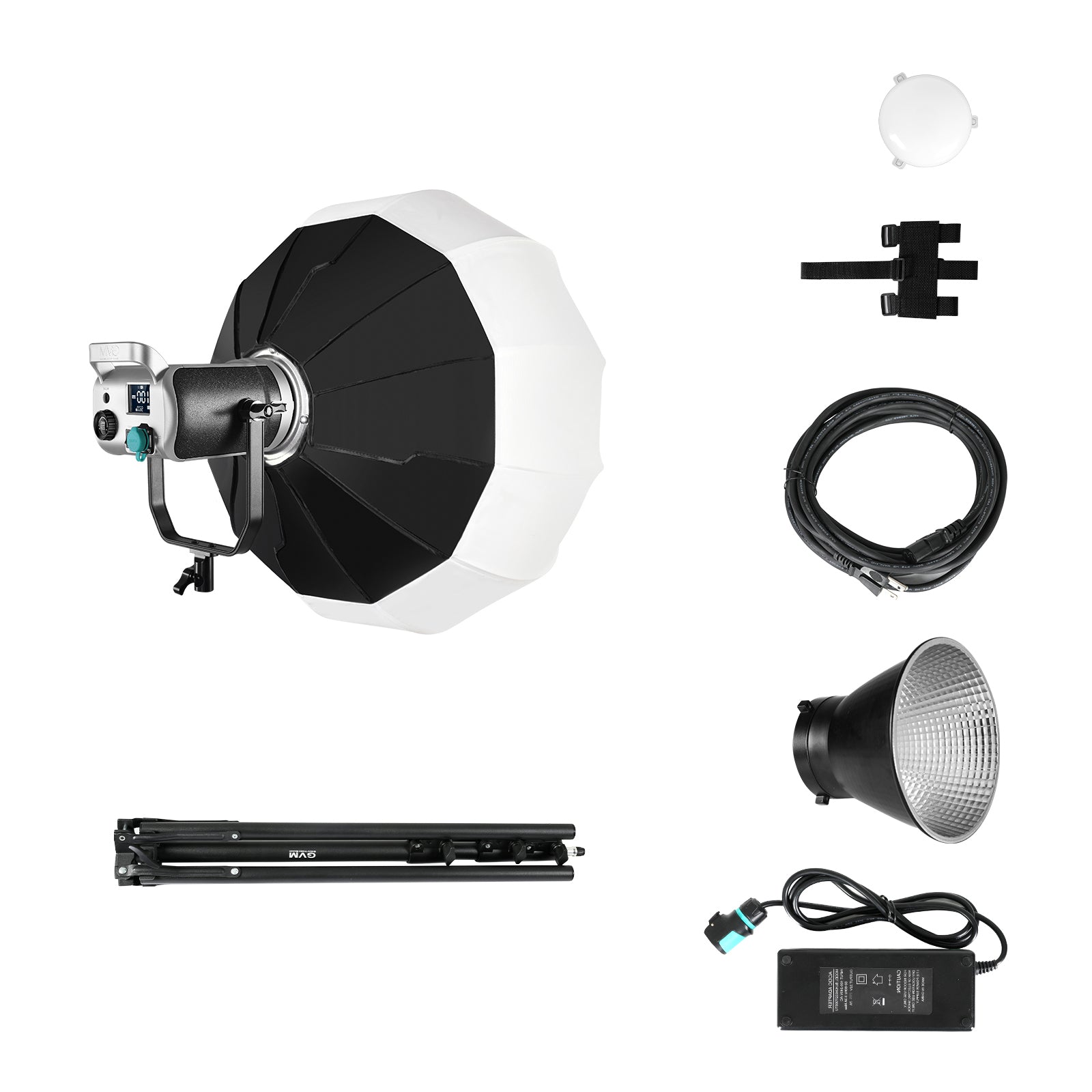 GVM SD300D Bi-Color LED Video Spotlight Kit with Stand and Lantern Softbox - GVM