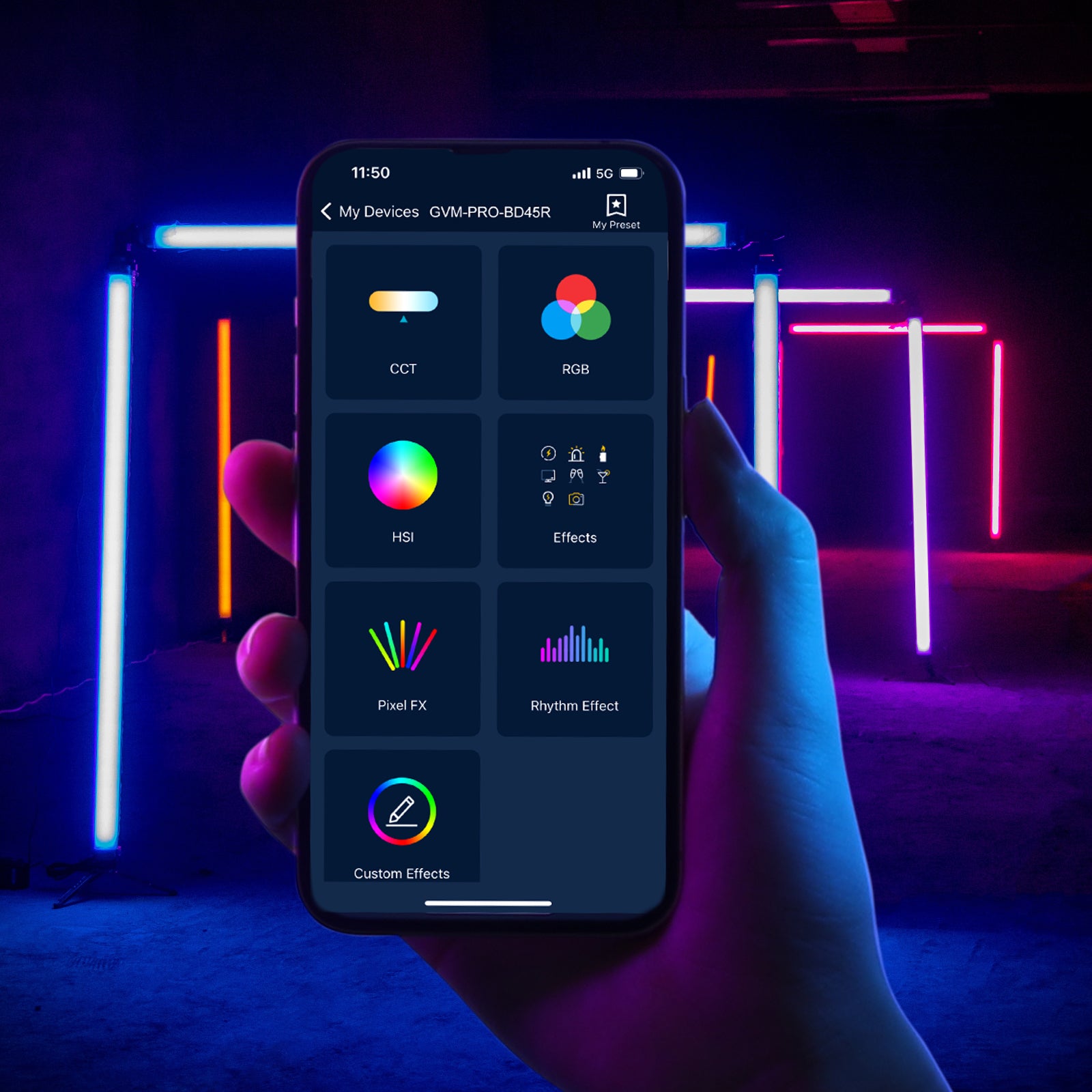 GVM RGB Tube Light with Softbox, 2 Packs 45W Handheld Wand Light, 48" Full Color LED Tube Light, 2700-10000K Stick Light with APP/DMX Control, 12 Scene Effects, MESH Networking Control Led Video Light - GVM