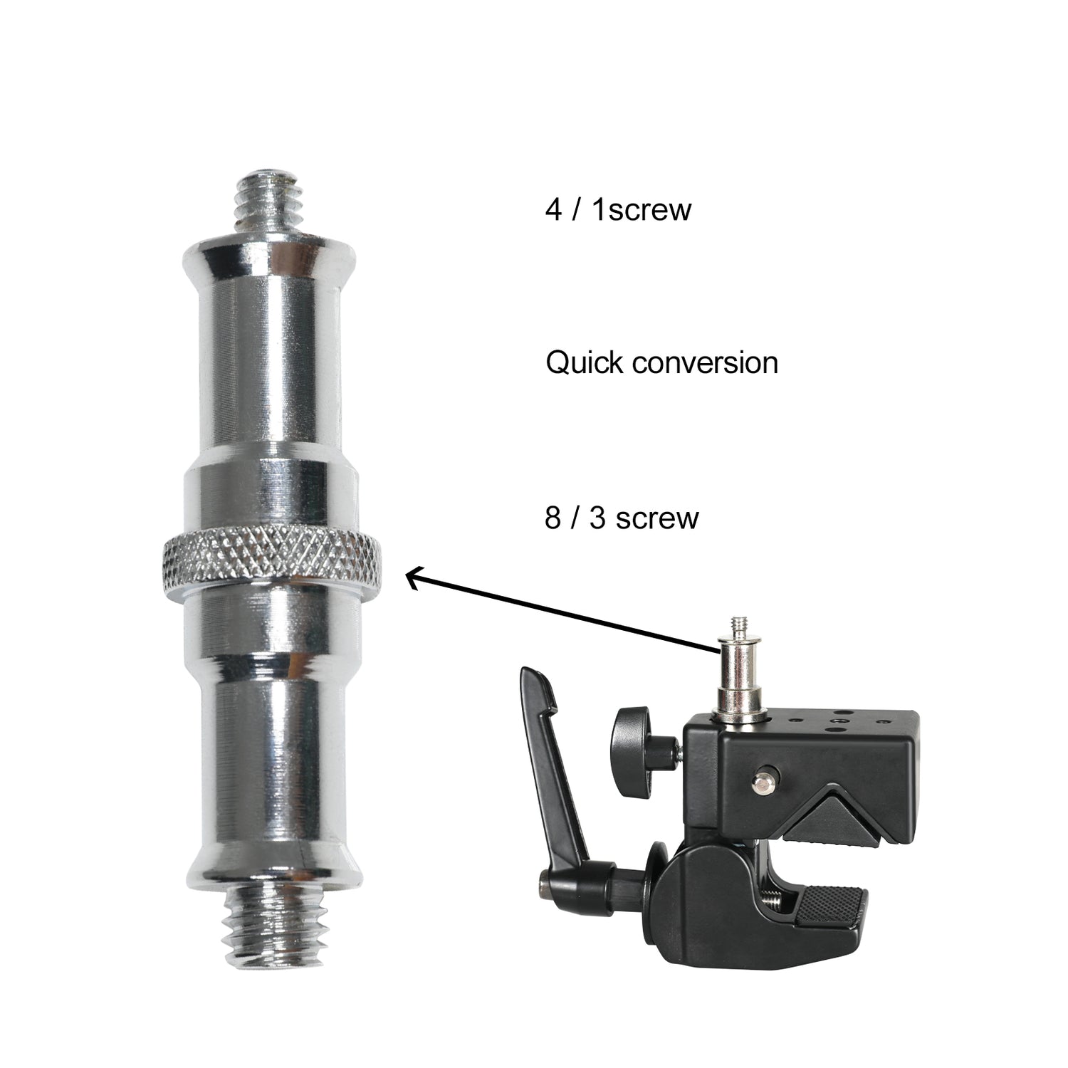 GVM Super Clamp with Reversible 1/4″-20 to 3/8″-16 Stud