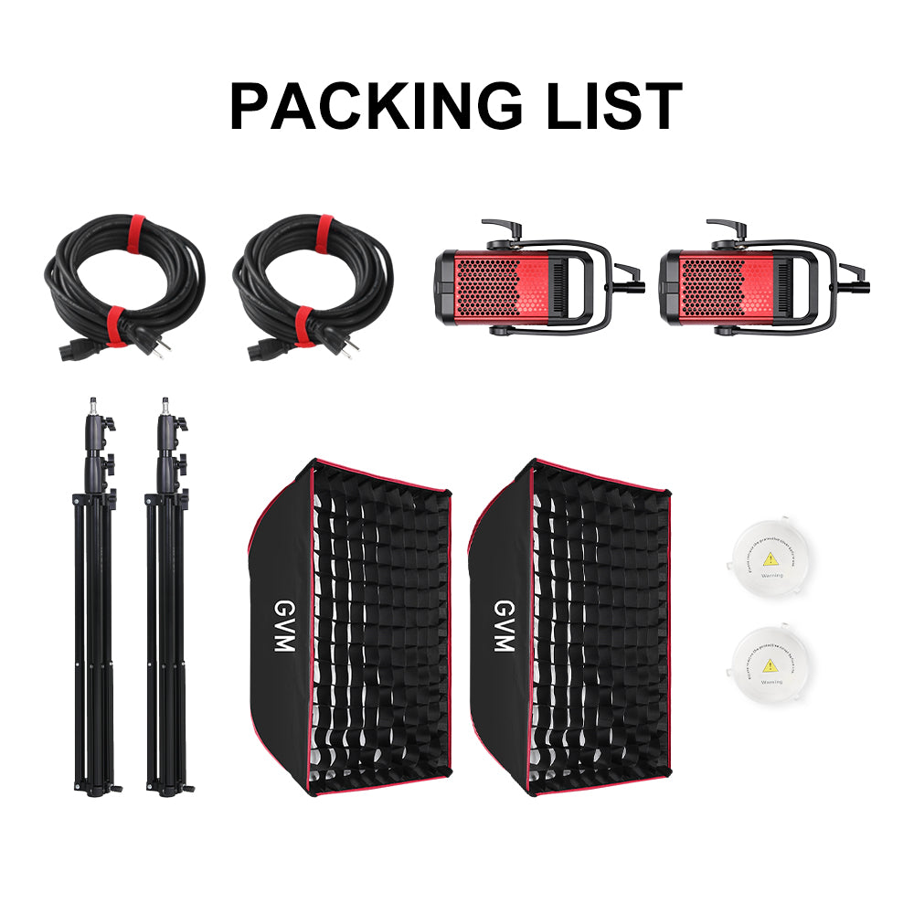 GVM SD700B AIO 700W Bi-Color Integrated Spotlight（(2-Light kit)）