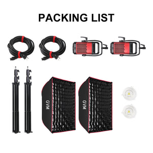 GVM SD700B AIO 700W Bi-Color Integrated Spotlight（(2-Light kit)）