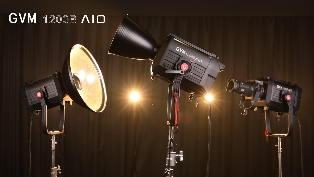 Load video: GVM 1200B AIO 1200W Bi-Color Integrated Spotlight