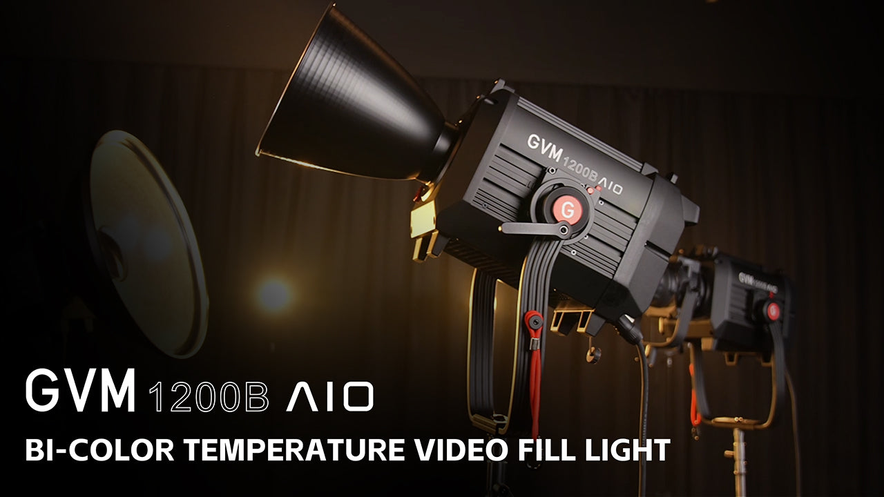 Load video: GVM 1200B AIO Cinema LED Spotlight Kit