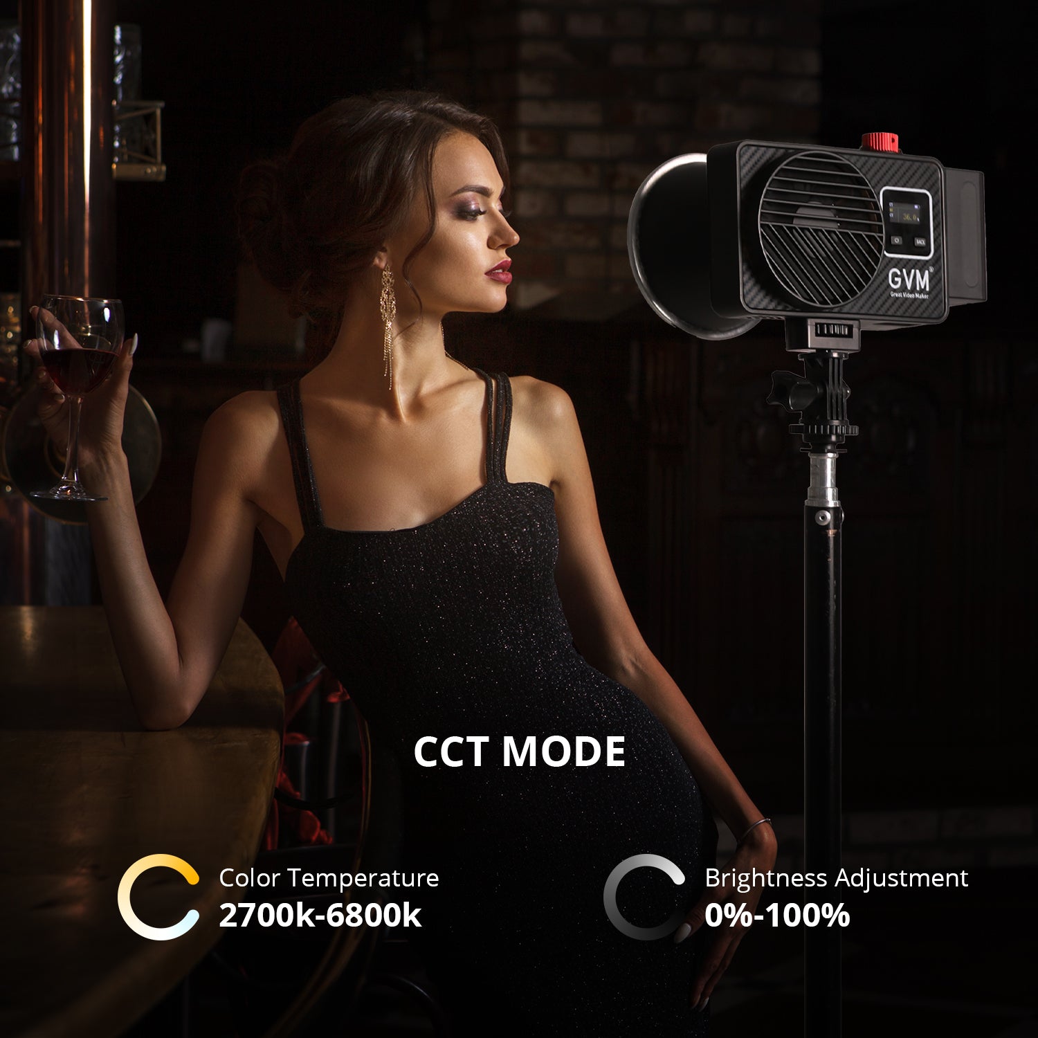 GVM 100W LED Video Light,Professional Photography Lighting Portable Continuous Output Lighting 2700K~6800K,18500 lux@1m with Standard Reflector for Studio Photography