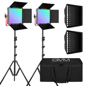 GVM - 1200D 50W Bi - Color+50W RGB 2lamp - Video Light With Softbox - GVM