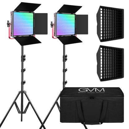 GVM - 1200D 50W Bi - Color+50W RGB 2lamp - Video Light With Softbox - GVM