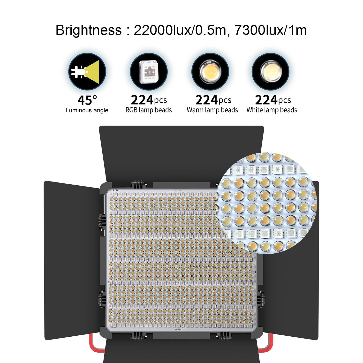 GVM - 1200D 50W Bi - Color+50W RGB 2lamp - Video Light With Softbox - GVM