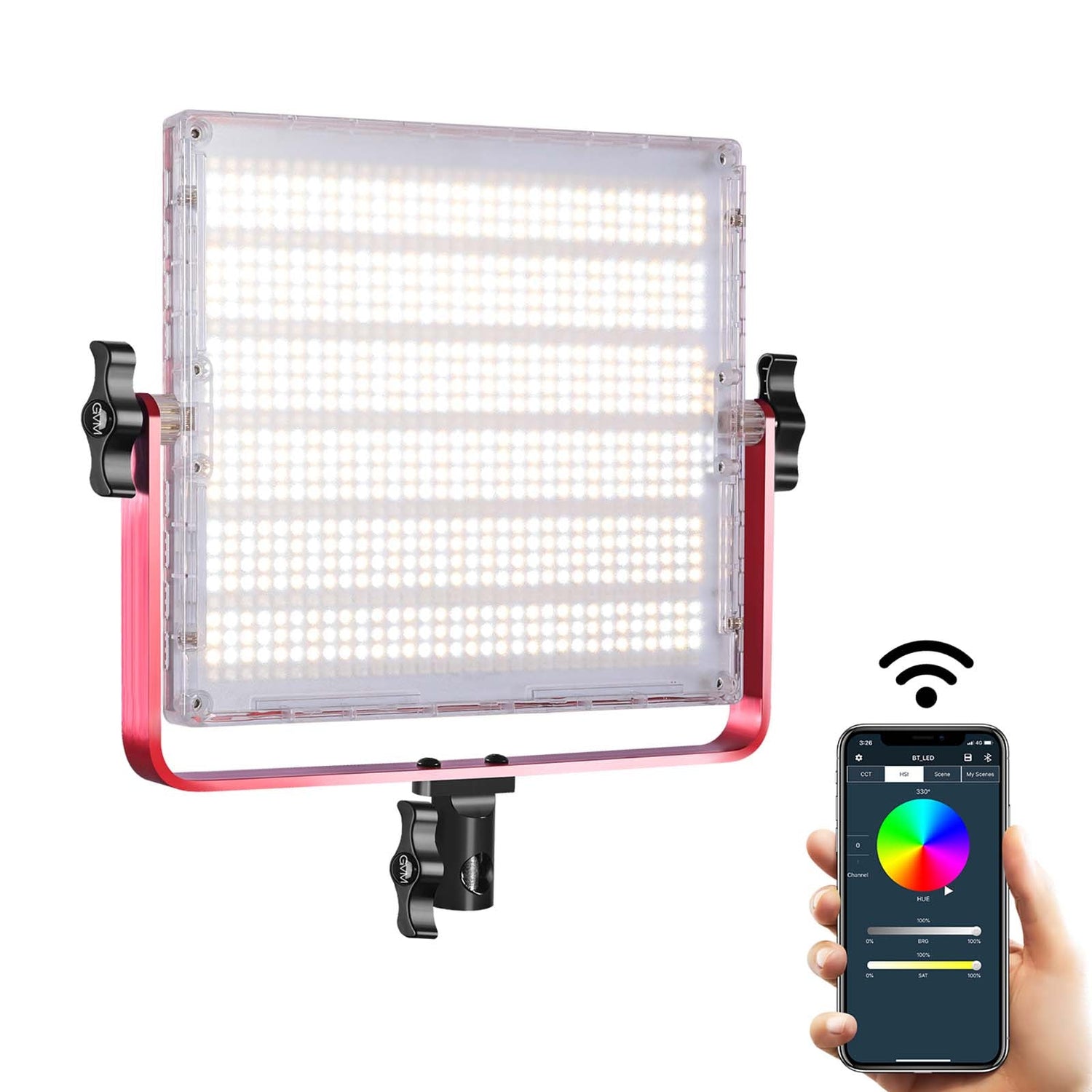 GVM - 1200D 50W Bi - Color+50W RGB Video Light - GVM