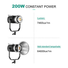 GVM 200W LED Video Light High Power LED Spotlight Bi - Color LED Daylight - GVM