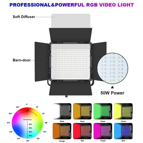 GVM 50RS RGB LED Light Panel Video Lighting Kit 2 - light - kit - GVM