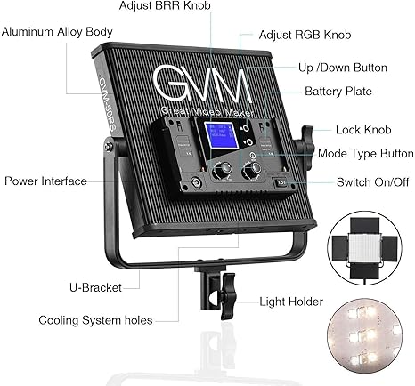 GVM 50RS RGB LED Light Panel Video Lighting Kit 2 - light - kit - GVM