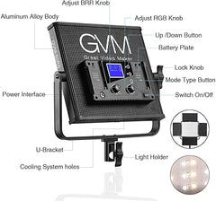 GVM 50RS RGB LED Light Panel Video Lighting Kit 2 - light - kit - GVM